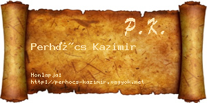 Perhócs Kazimir névjegykártya
